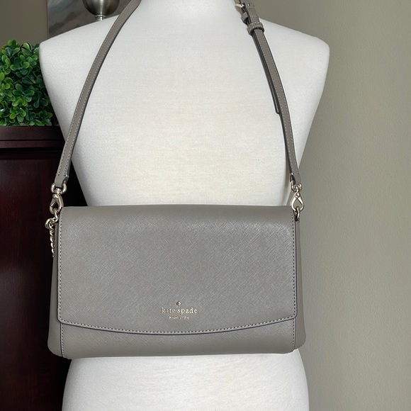 Kate Spade Bag Laurel Way Greer Crossbody grey medium size - Picture 2 of 13